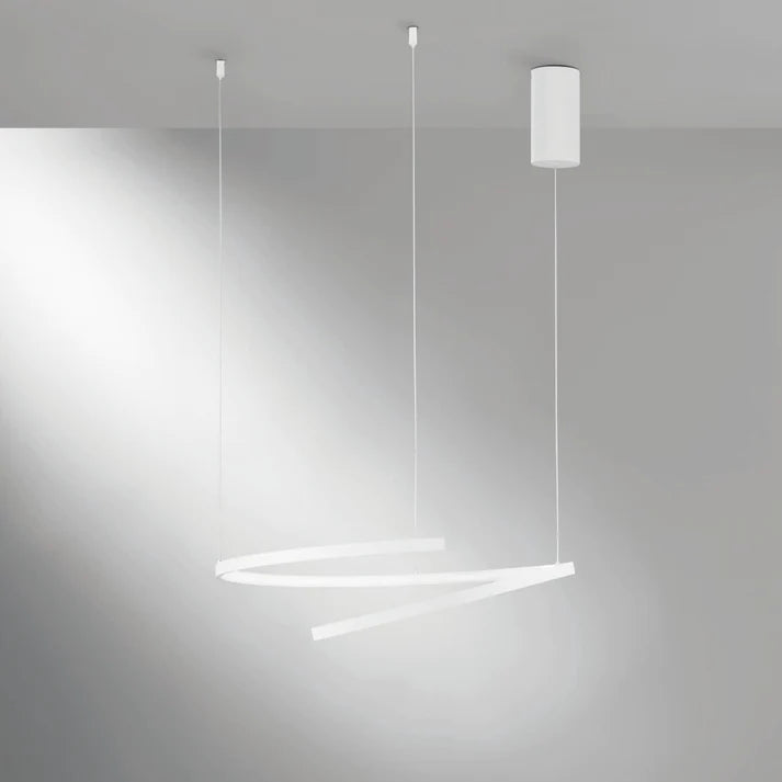 Sospensione LED semi-circolare in metallo bianco-nero-oro cavi regolabili MOMA-S60 Sospensione LED semi-circolare in metallo bianco-nero-oro cavi regolabili MOMA-S60